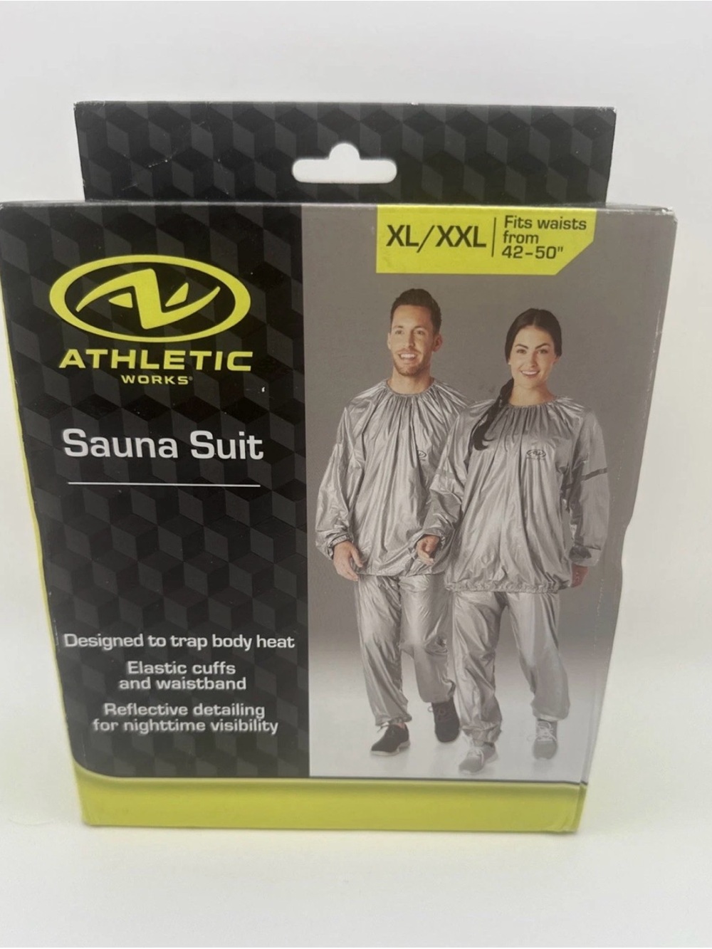 XL/XXL Athletic Works Adult Sauna Suit Waist Sizes 42" 50'' Sweat Suit 2-piece